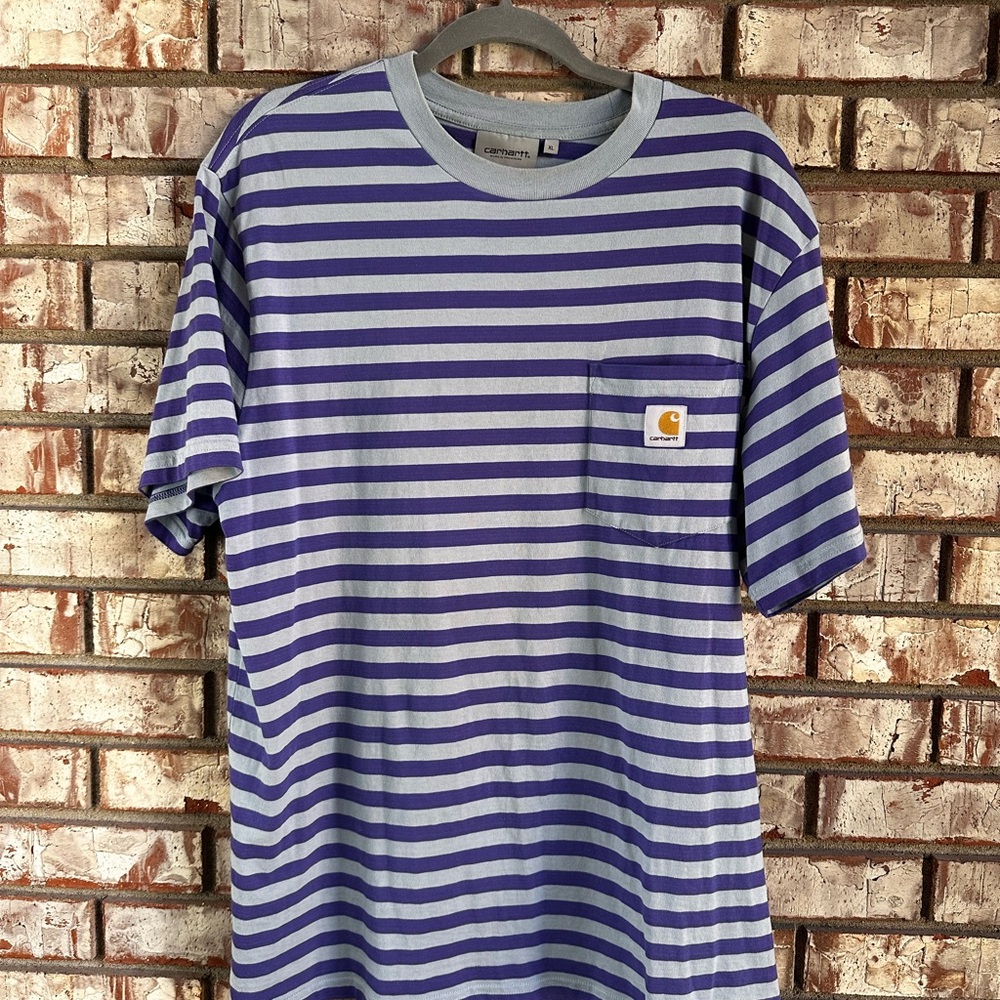Carhartt WIP Purple and Gray Striped Tee